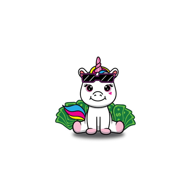 מדבקת חד קרן לבן